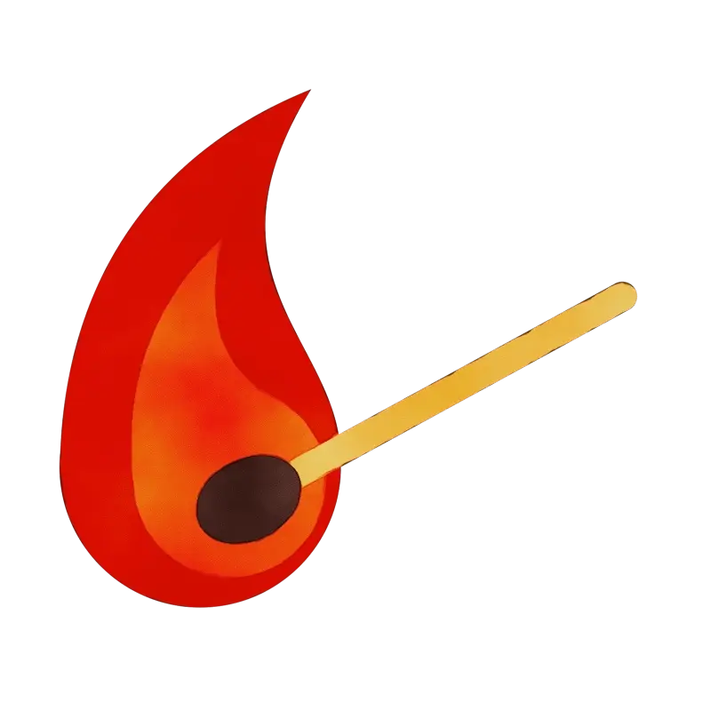 Flame with Matchstick Illustration