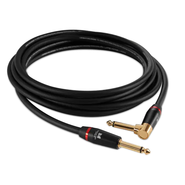 Black Audio Cable with Gold Connectors