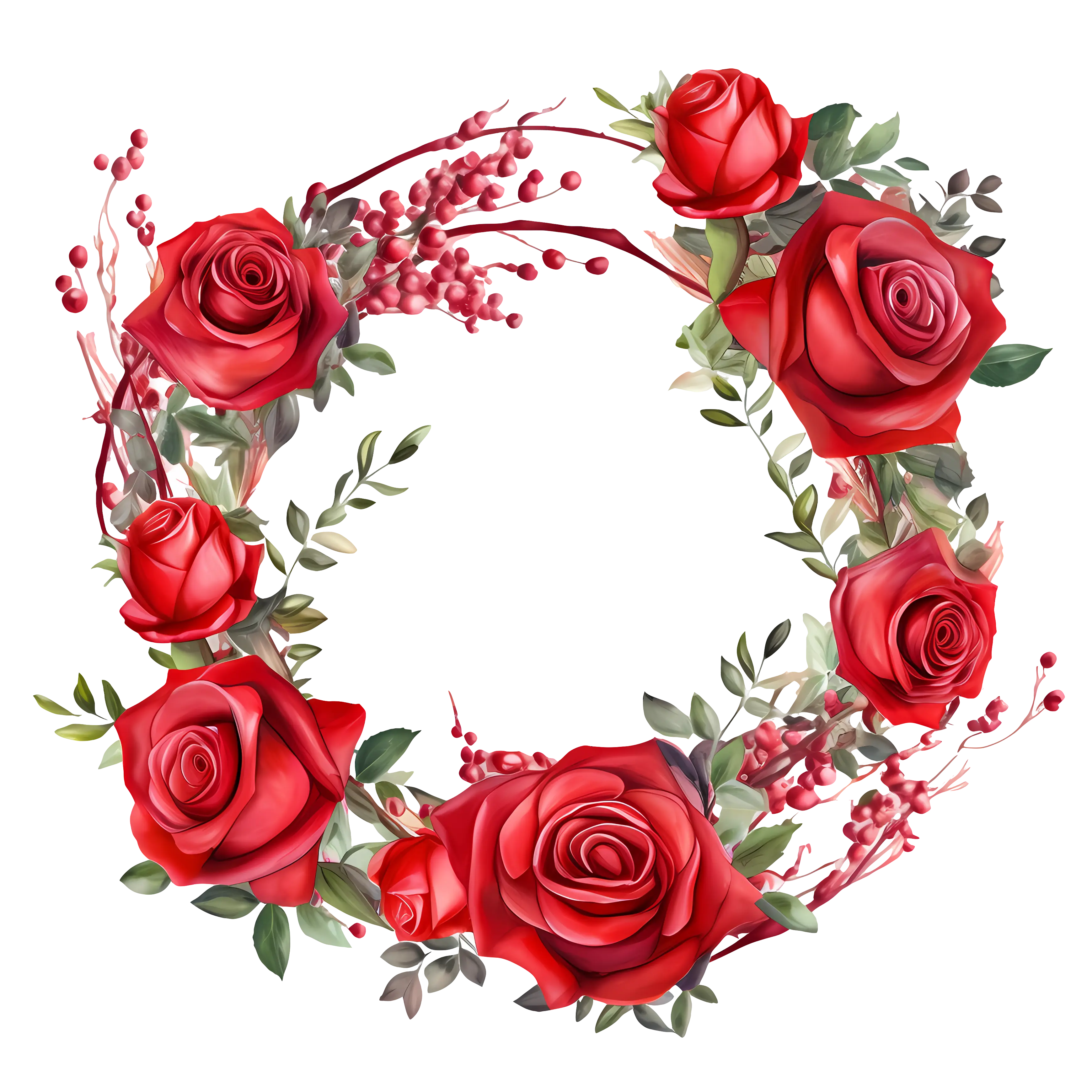 Wreath of Red Roses