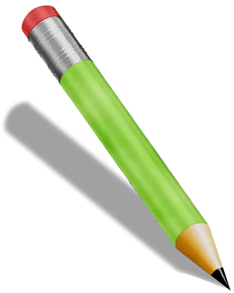 Green Pencil with Eraser Tip for Writing and Drawing