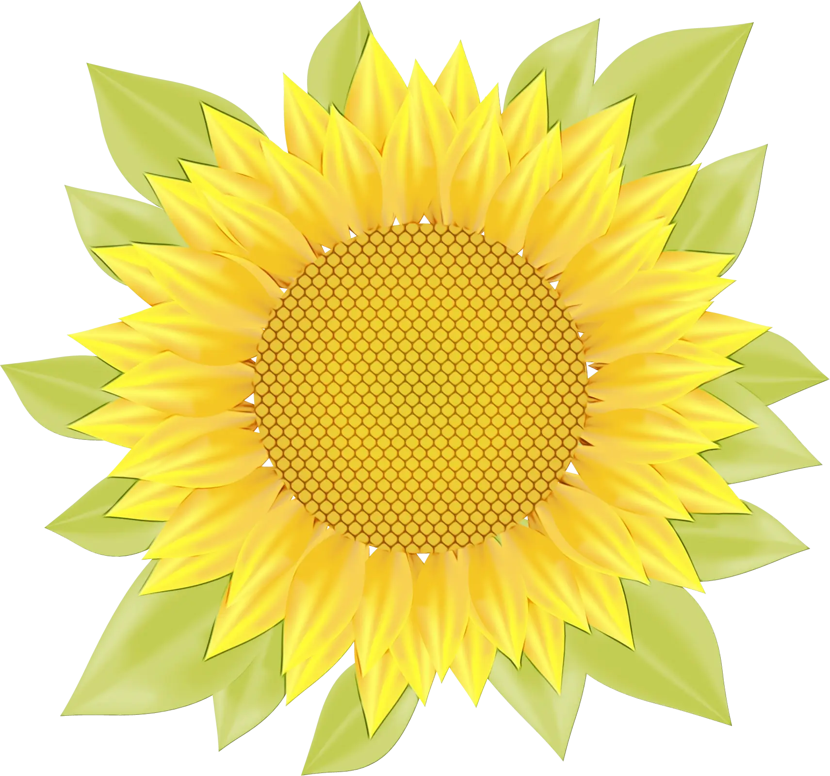 Creative Sunflower with Leafy Patterns