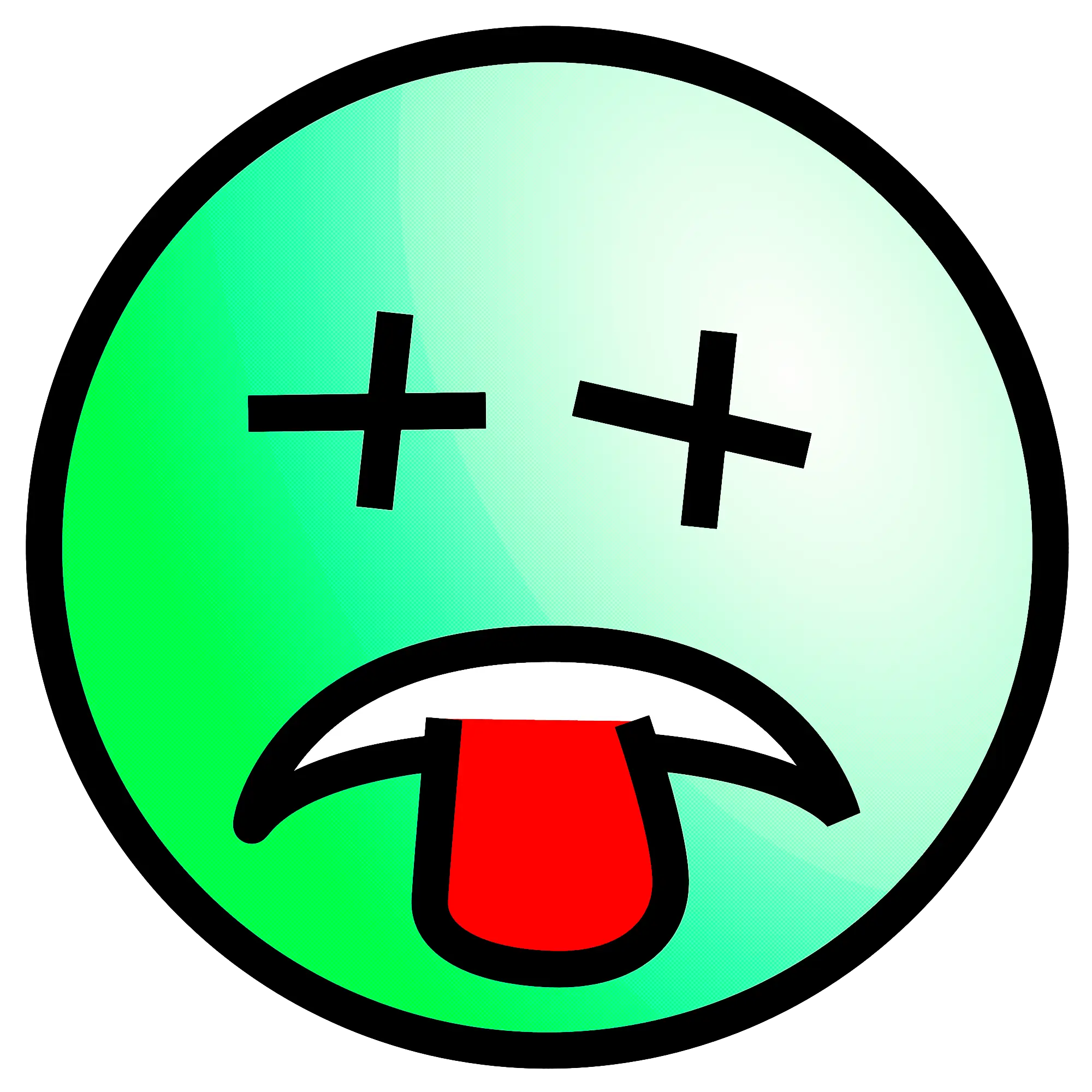 Sick Green Emoji with Tongue Out