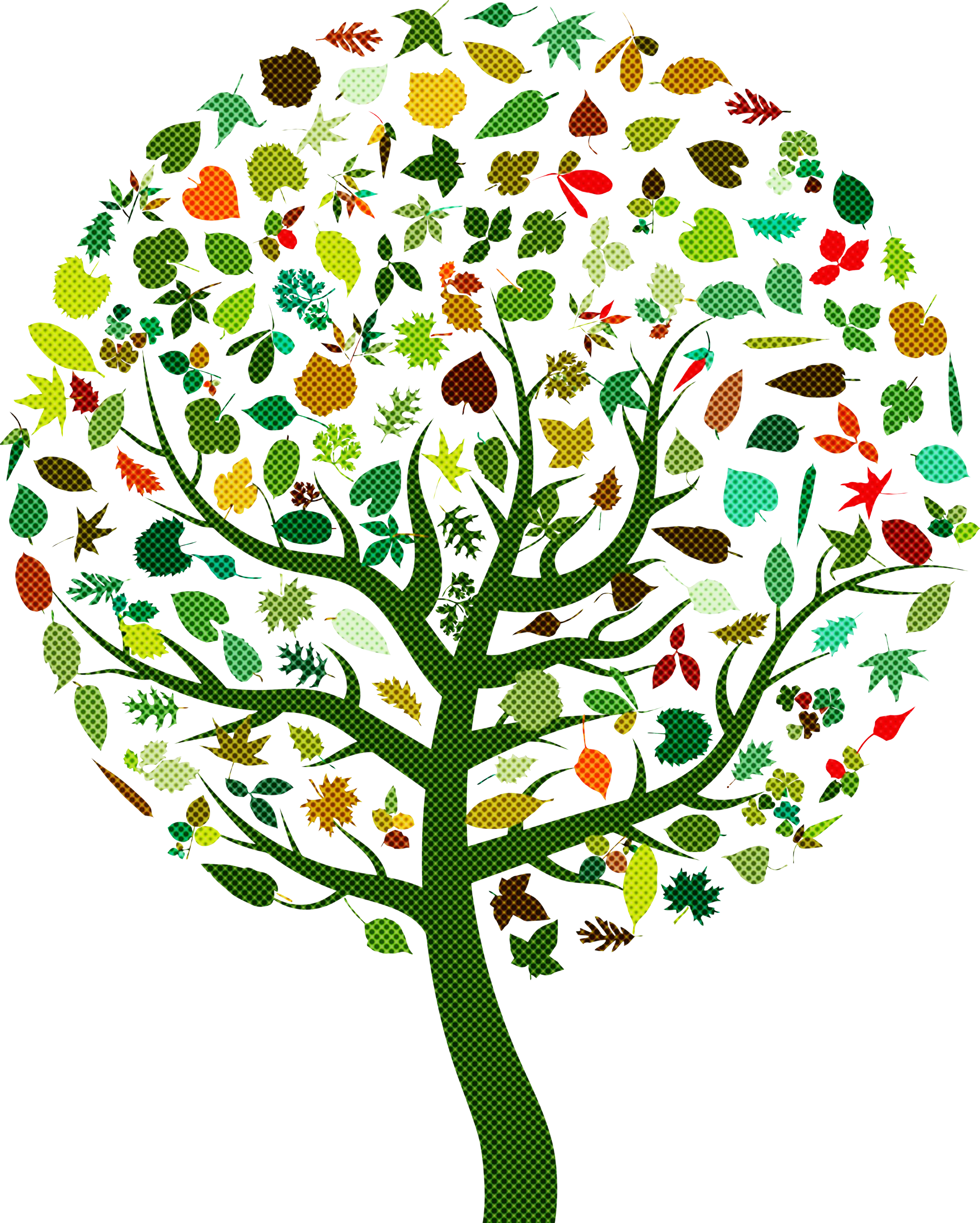 Tree with Colorful Leaves Illustration