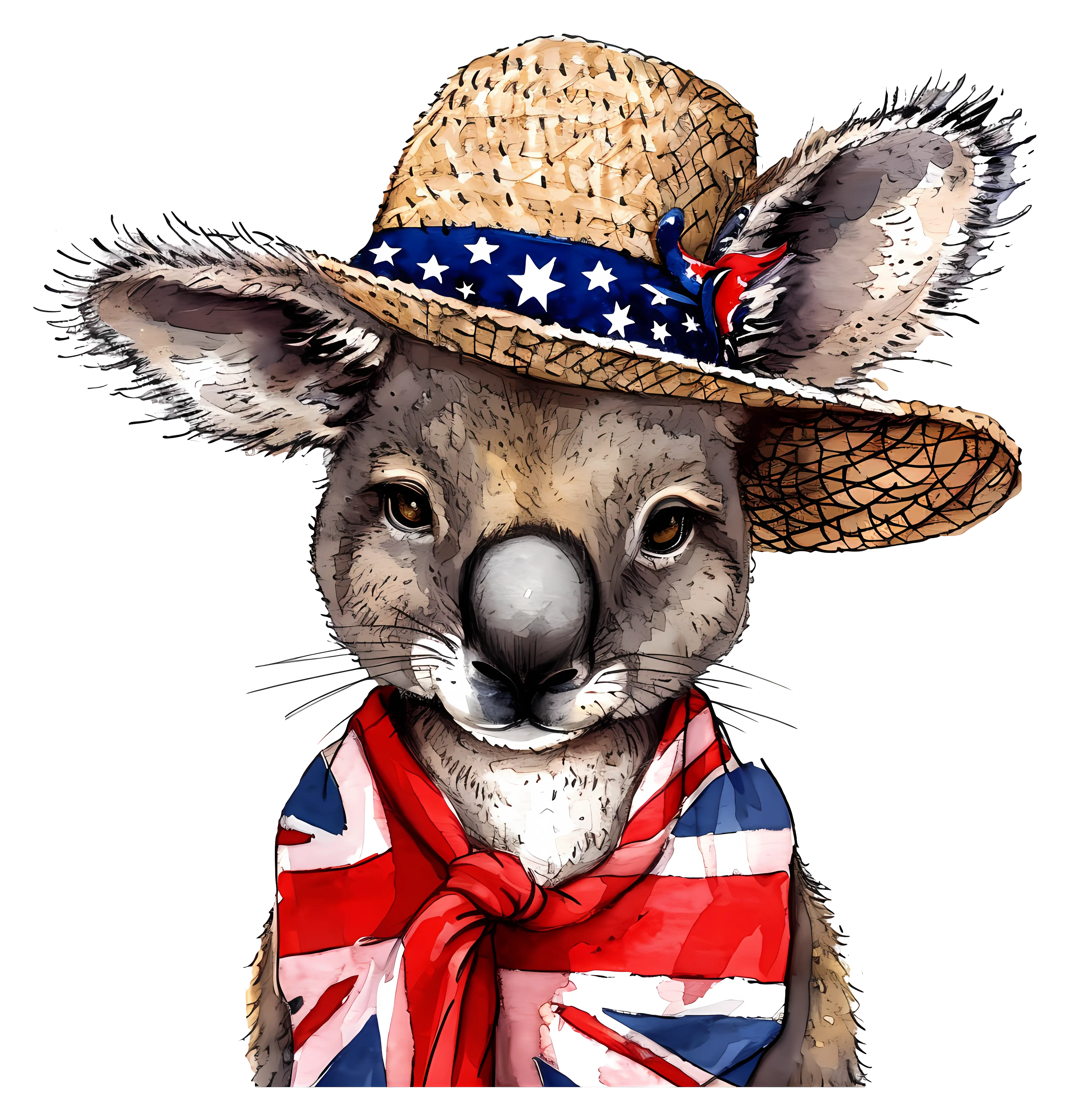 Koala with Hat and Scarf