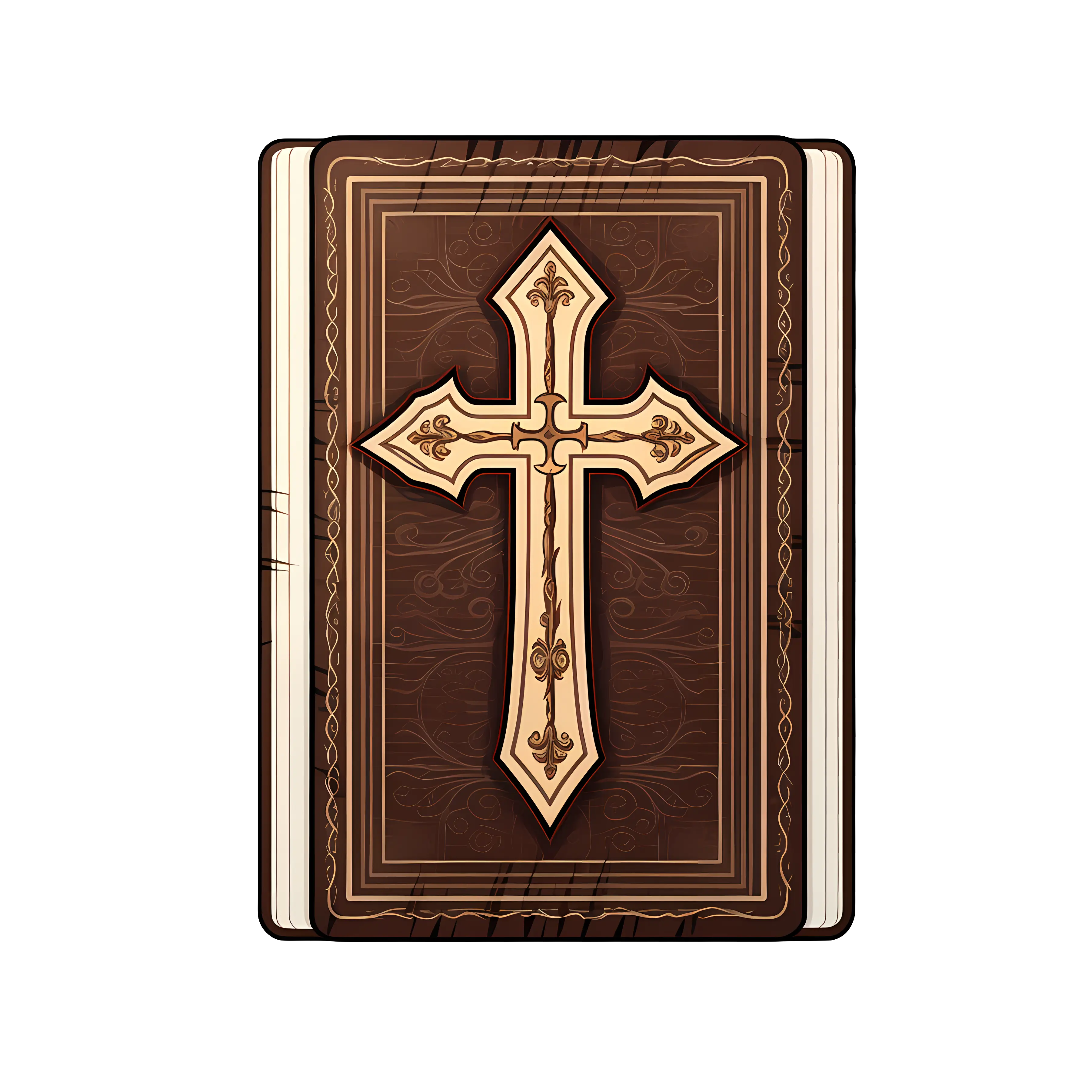 Religious Book with Cross on Cover