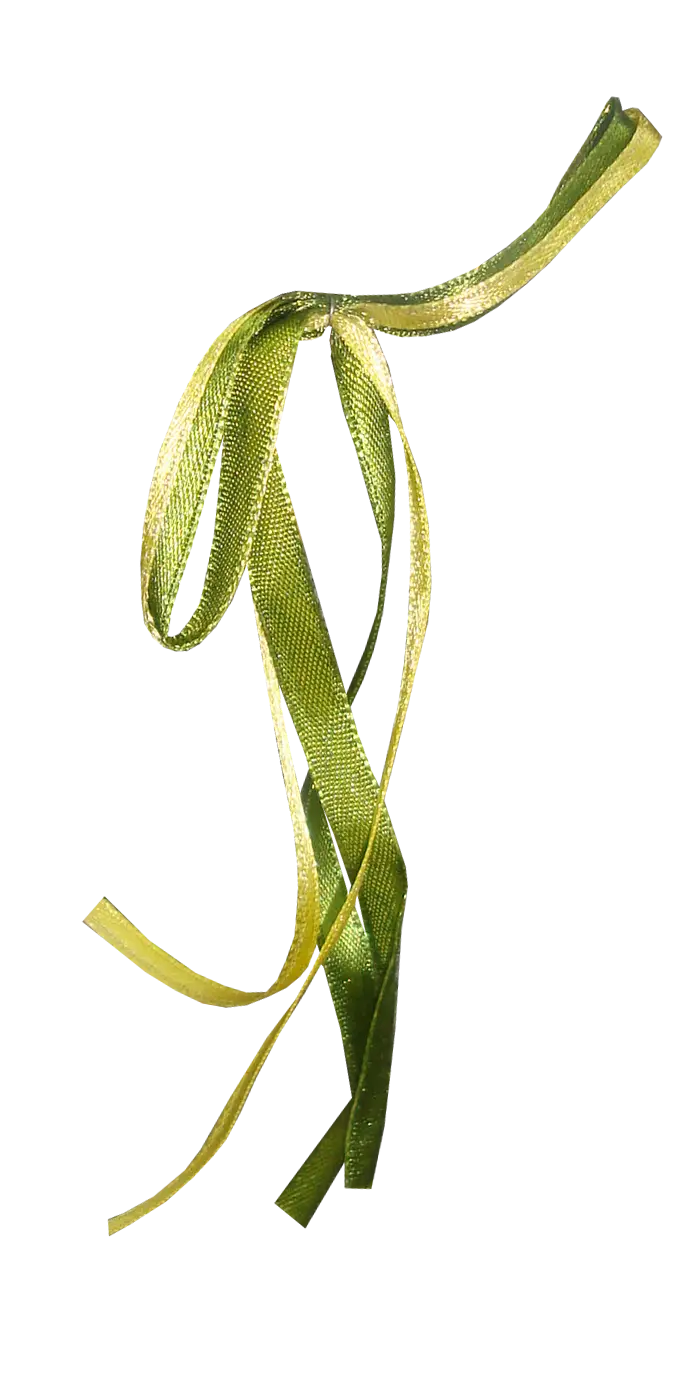 Green and Yellow Ribbons for Decorative Use