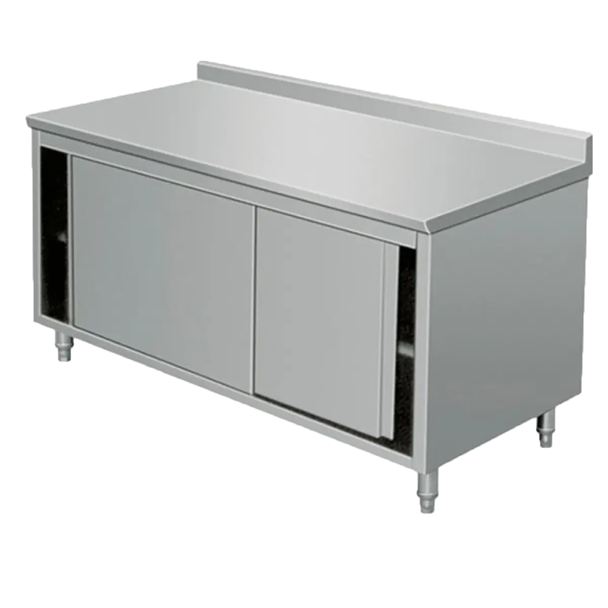 Stainless Steel Kitchen Table with Storage