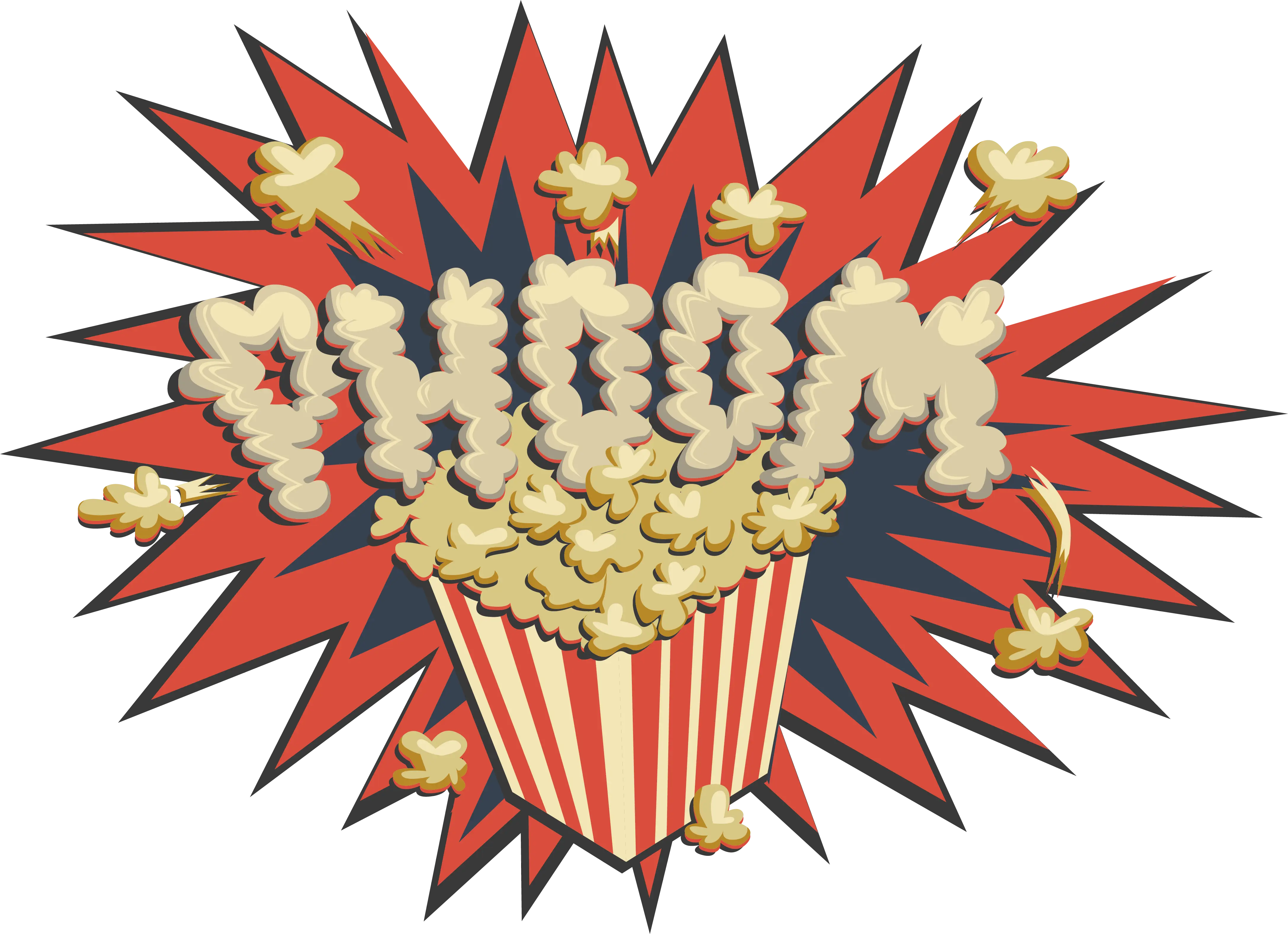 Popcorn Explosion Comic Illustration