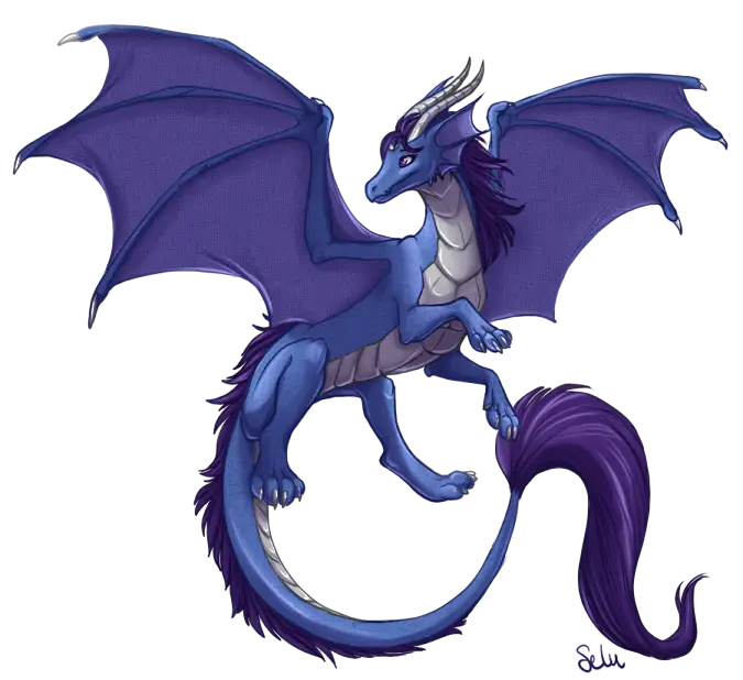 Purple Cartoon Dragon with Wings
