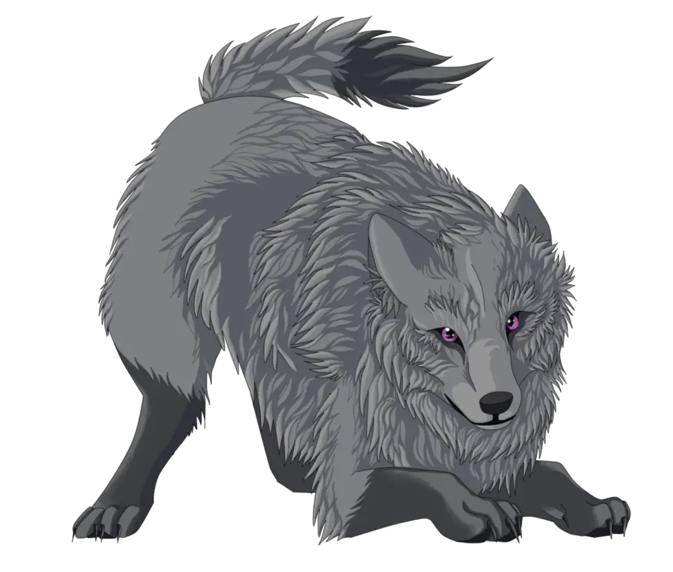 Gray Wolf Cartoon Illustration