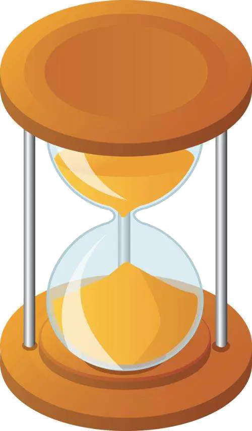 Wooden Hourglass with Flowing Sand