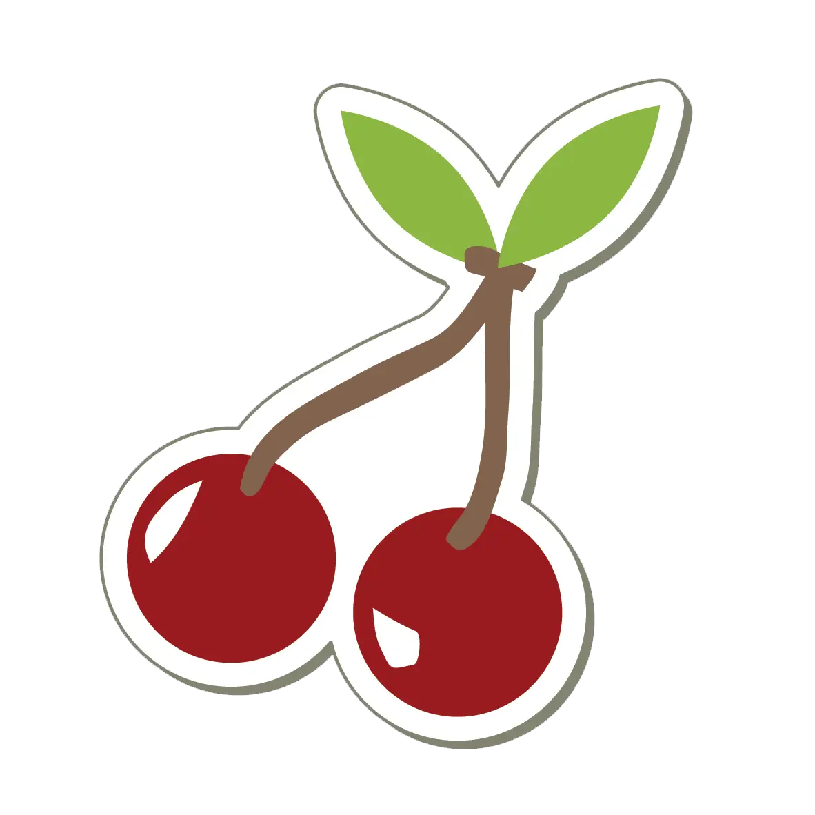 Bright Red Cherry Illustration