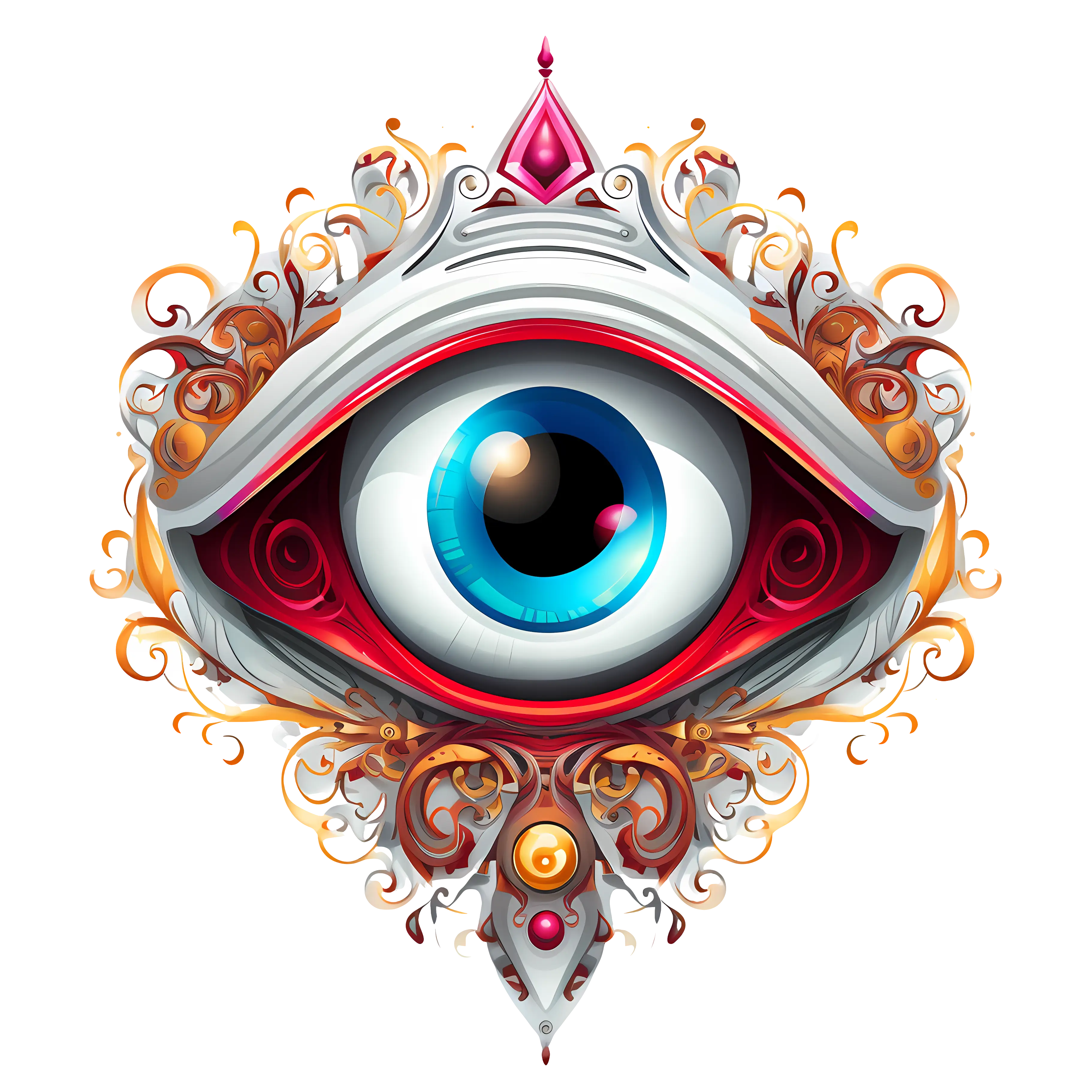 Ornamental Eye with Decorative Design