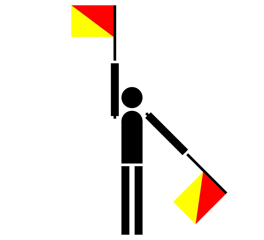 Semaphore Flag Signaling Illustration