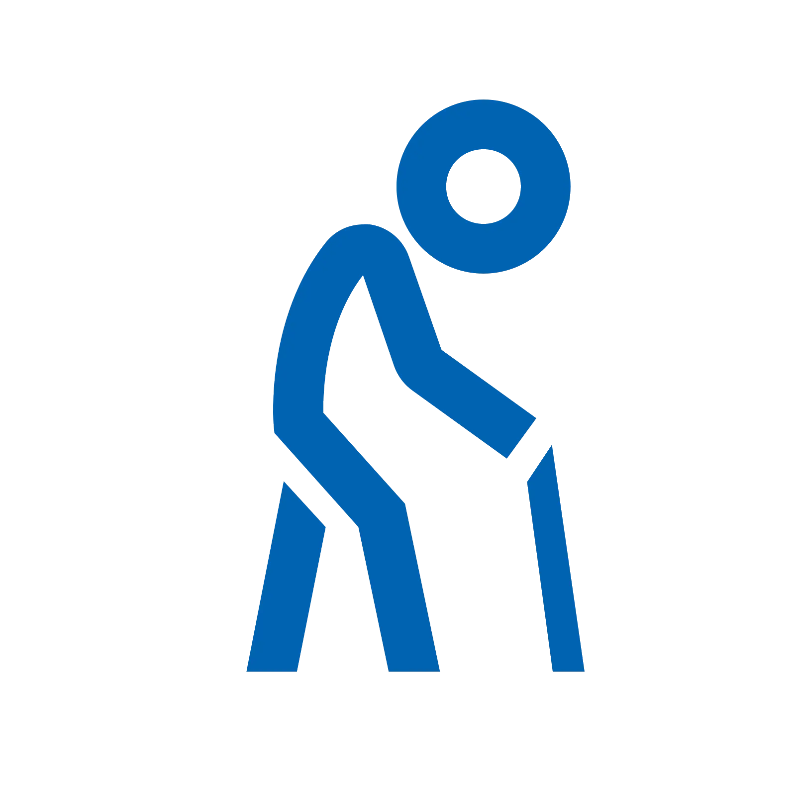 Blue Symbol of Elderly Person with Walking Stick