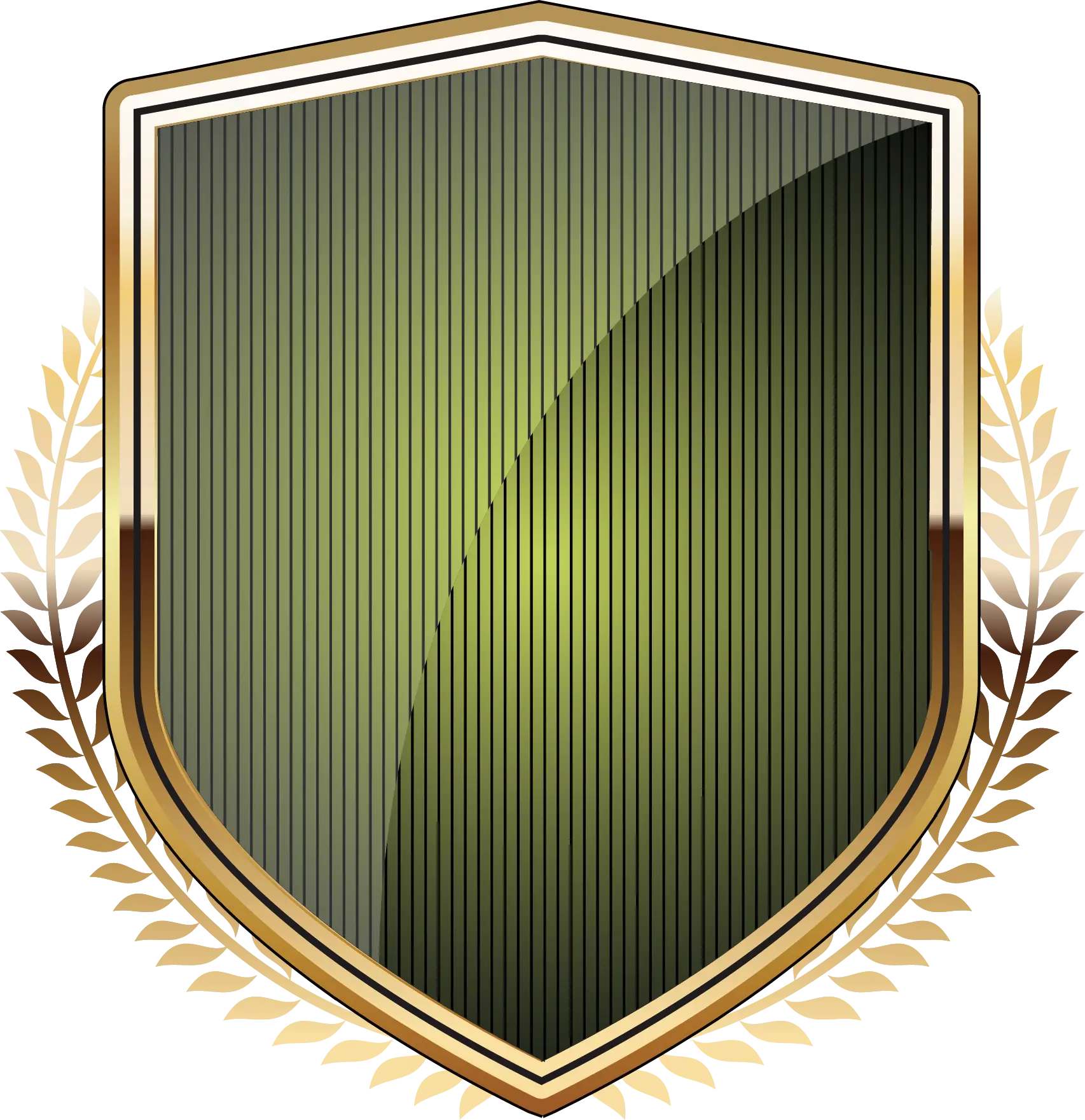 Elegant Shield Emblem with Laurel Wreath