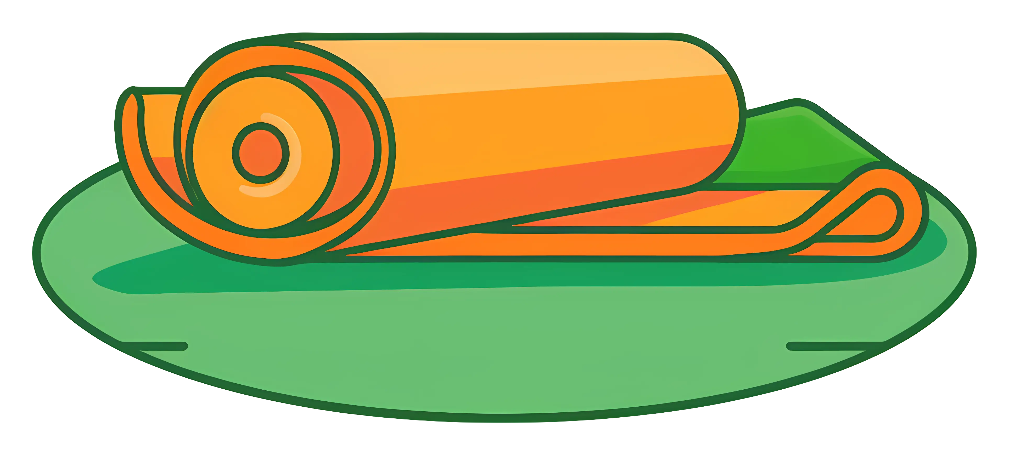 Rolled Orange Yoga Mat