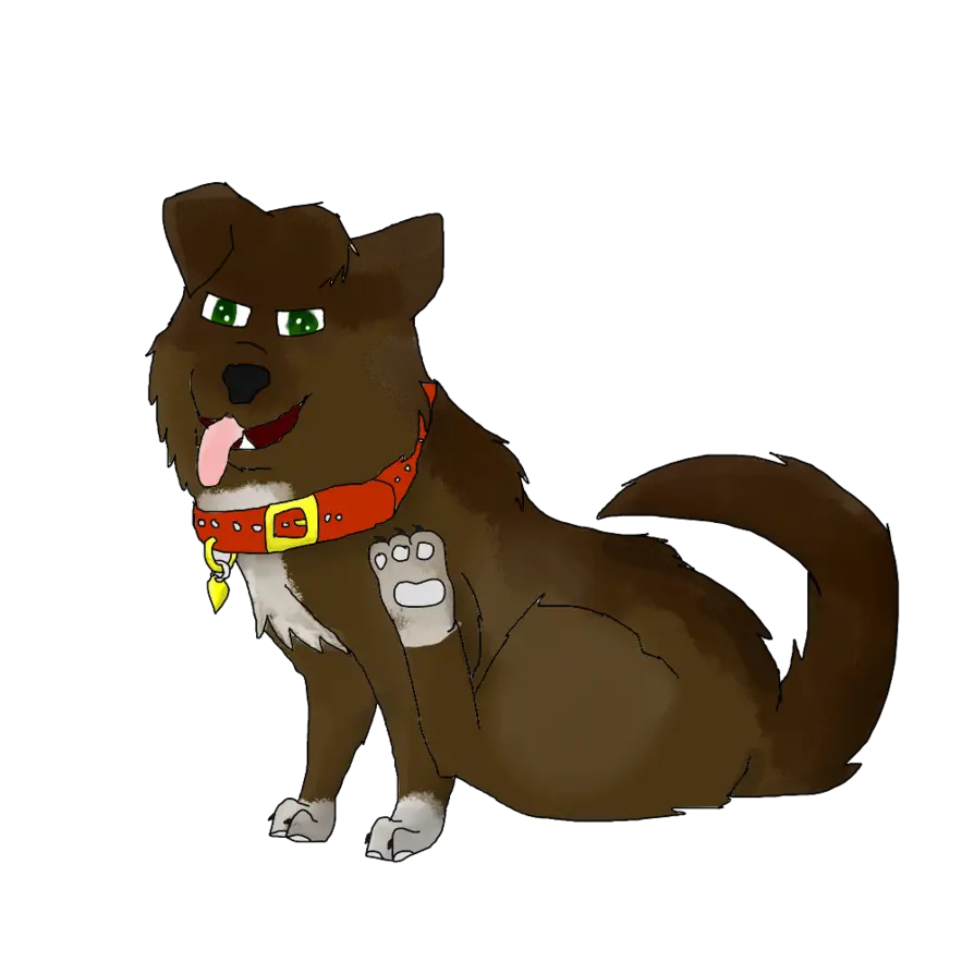Cartoon Dog with Playful Expression