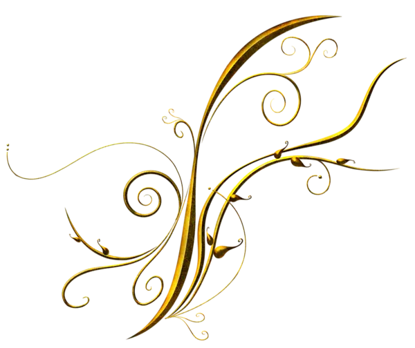 Golden Decorative Floral Swirl Design