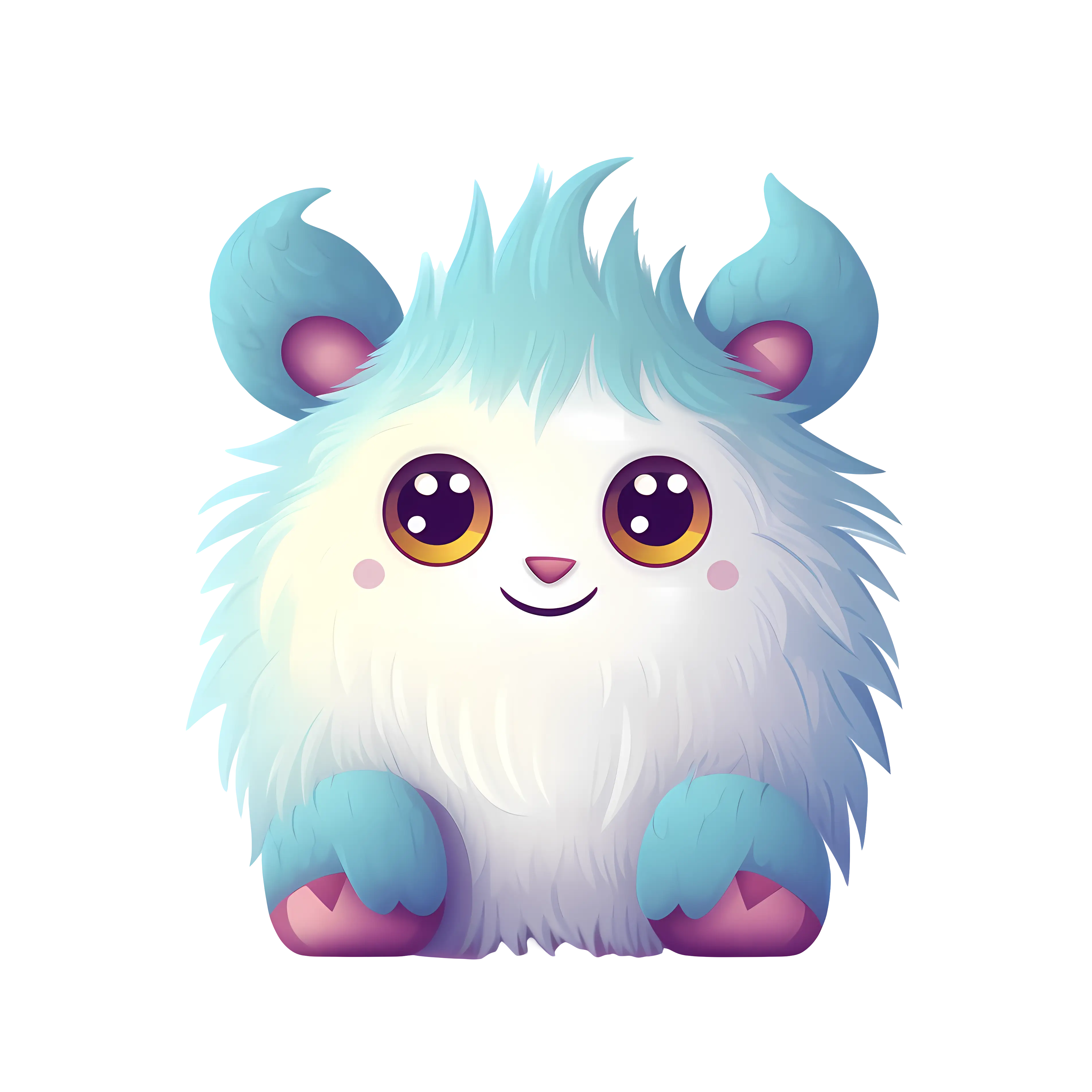 Adorable Furry Cartoon Animal Character