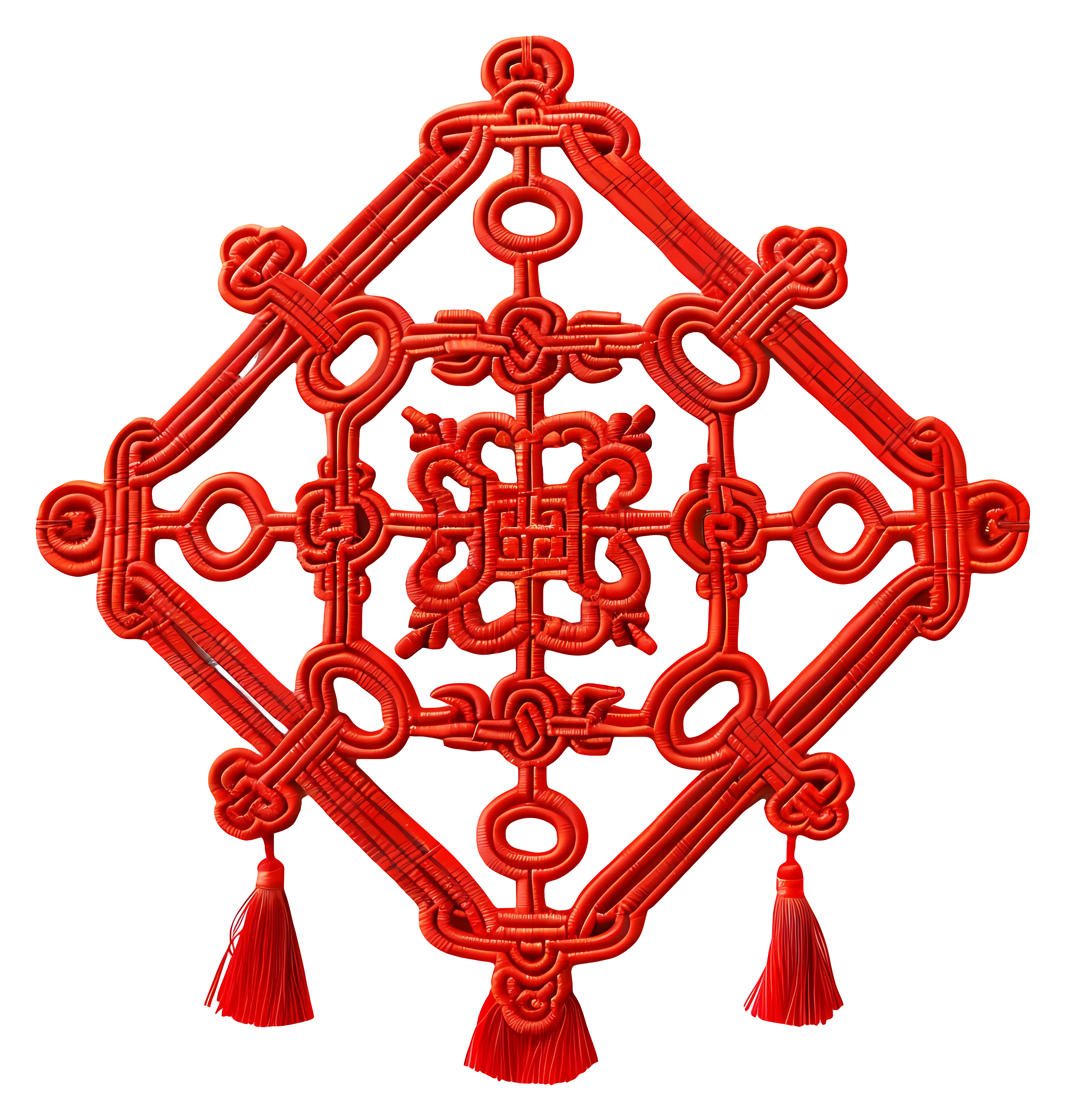 Intricate Red Chinese Knot