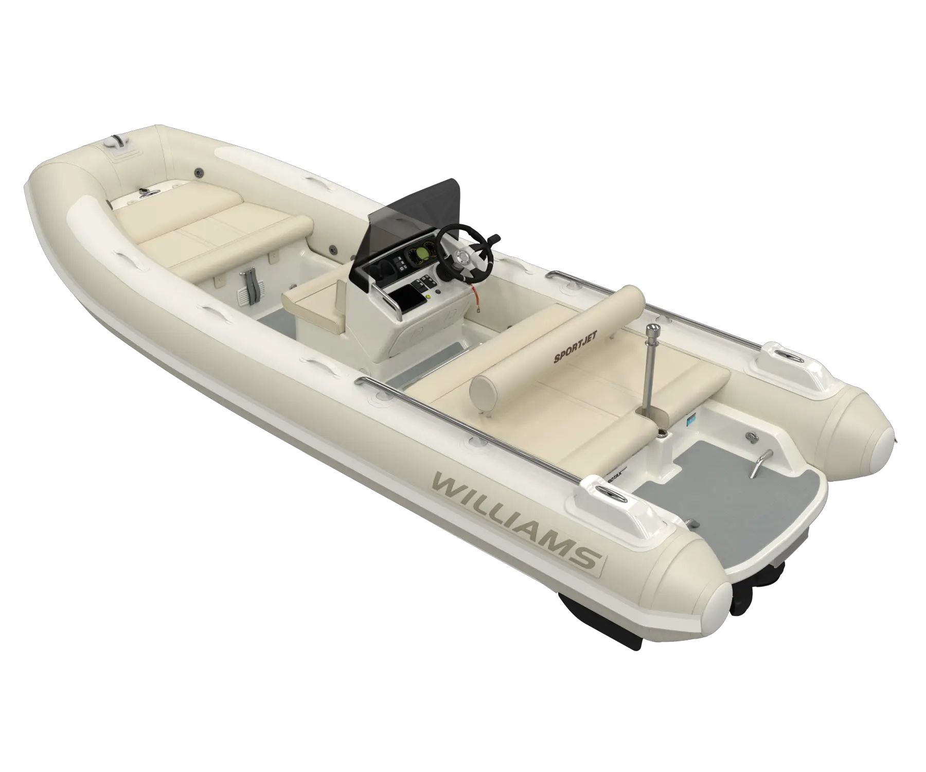 White Inflatable Boat Illustration