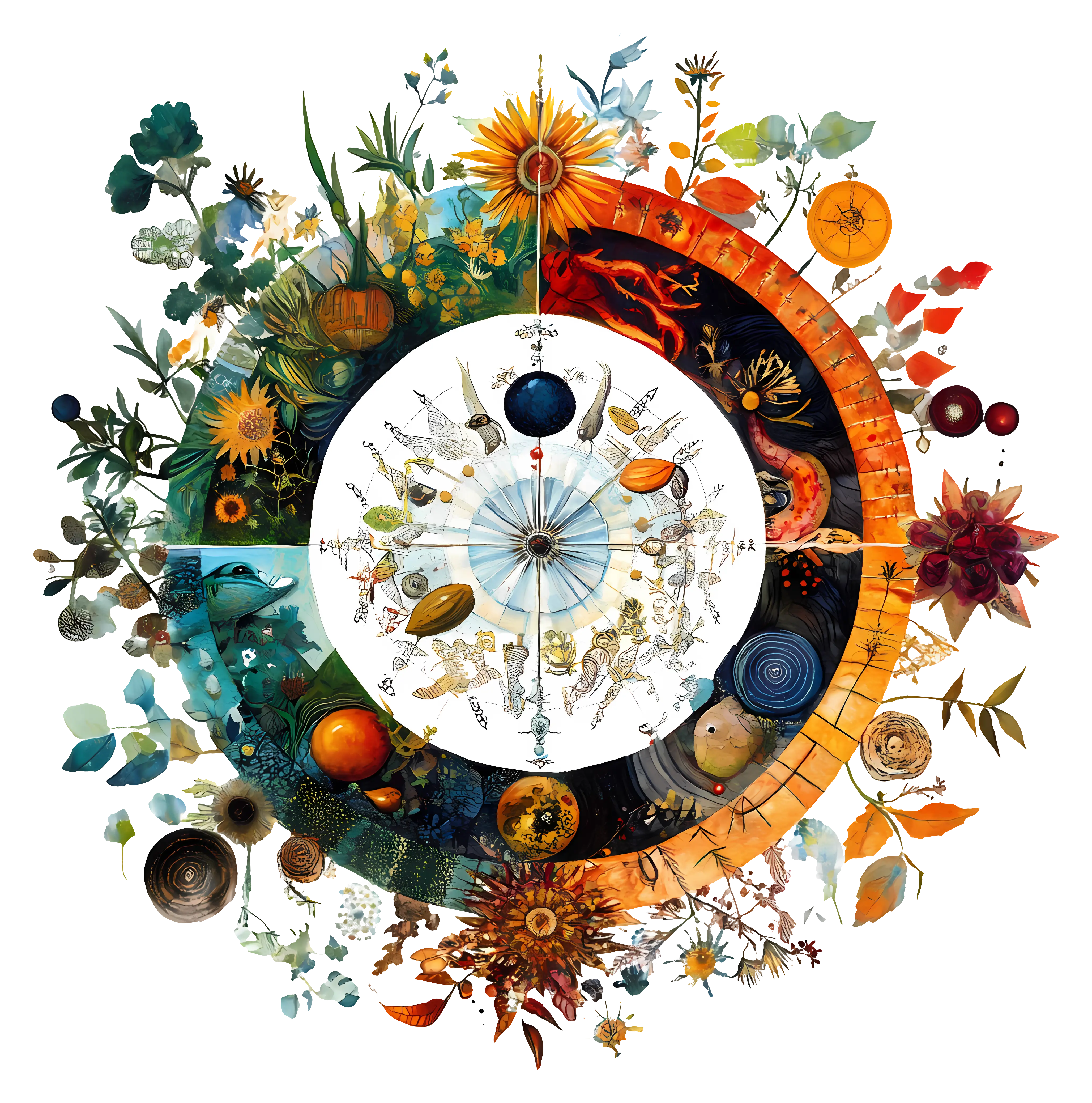 Seasonal Cycle with Nature Elements