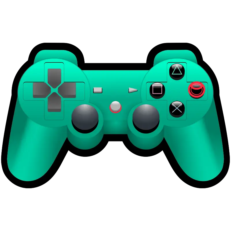 Teal Gaming Controller Illustration