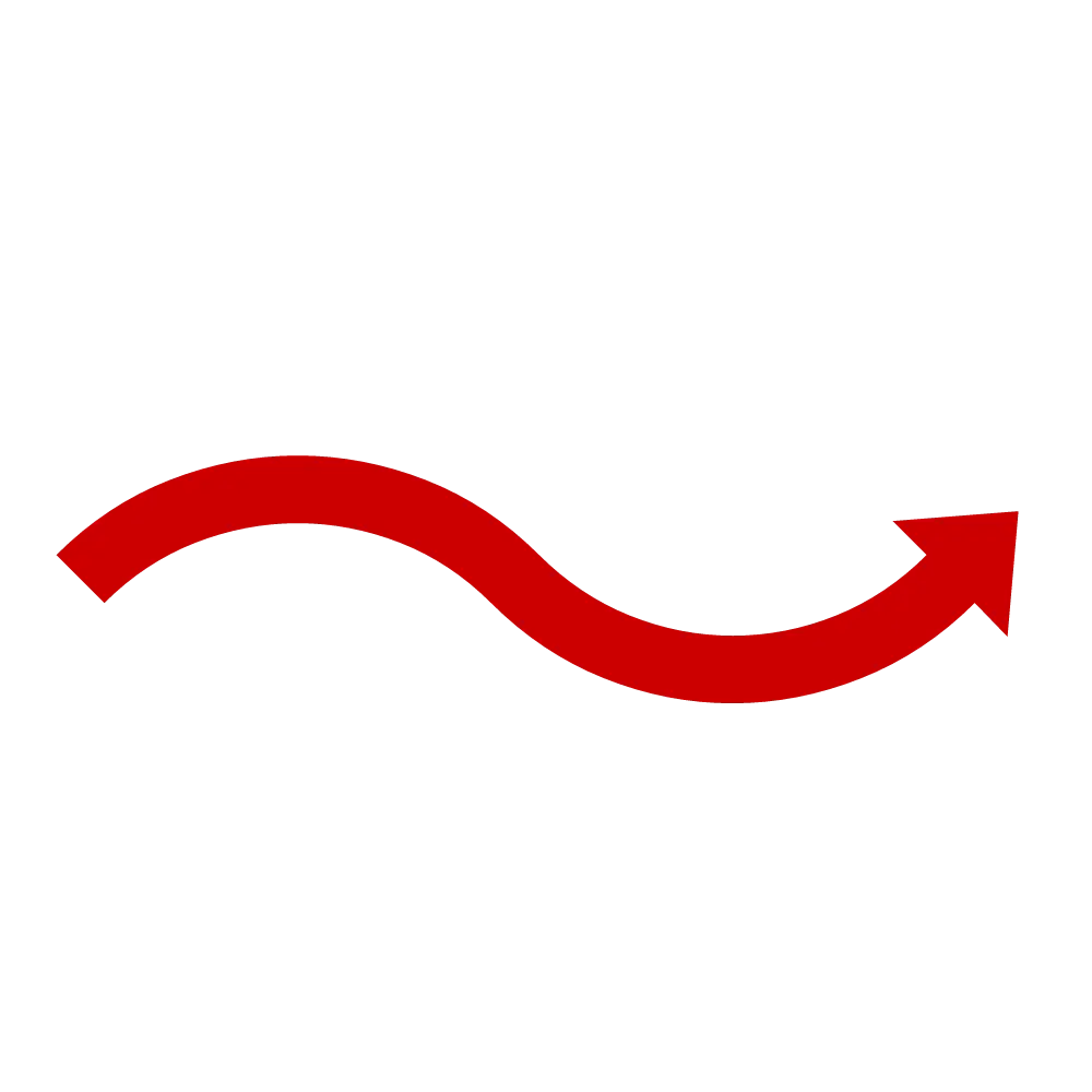 Red Wavy Arrow Pointing Right