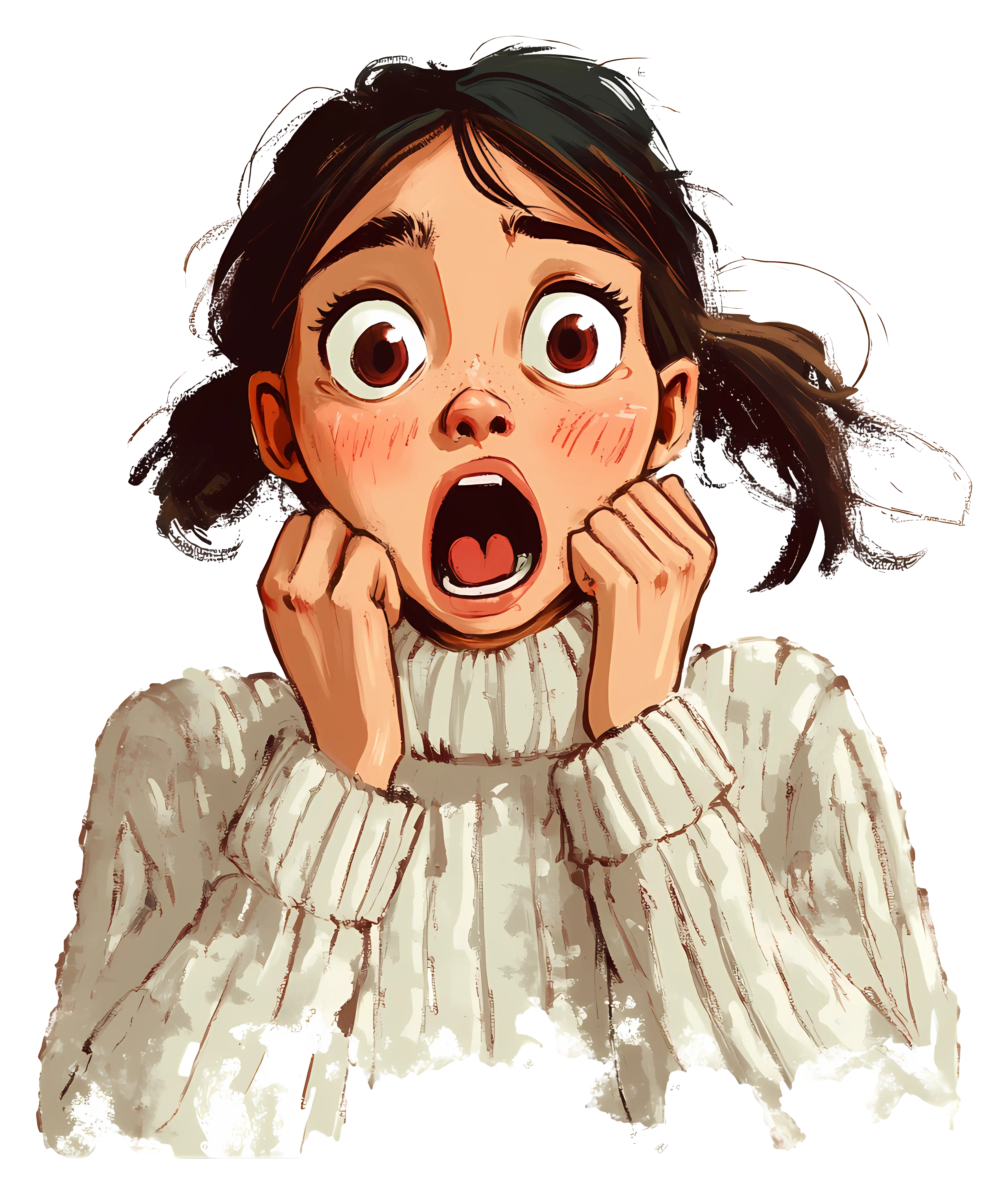 Surprised Girl with Shocked Expression