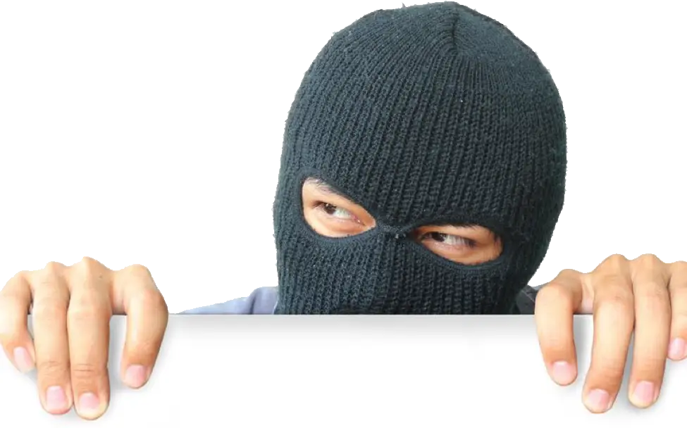 Masked Person Peeking Behind Edge
