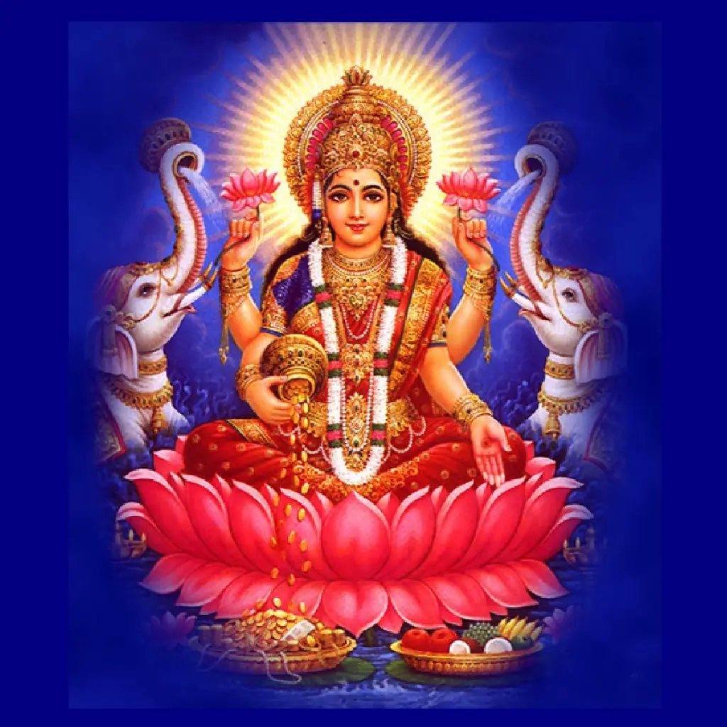 Goddess on Lotus with Gold Crown
