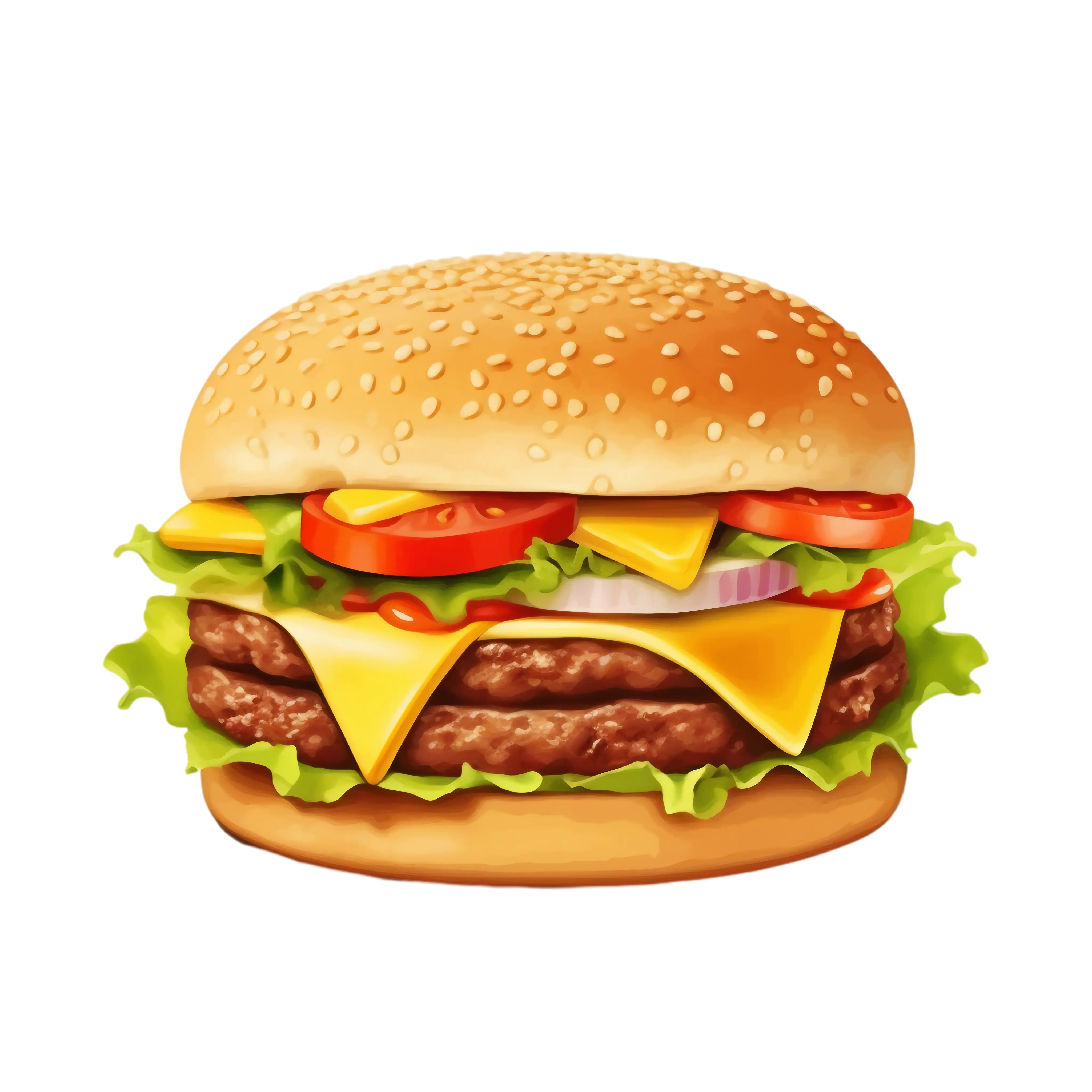Juicy Double Cheeseburger with Toppings