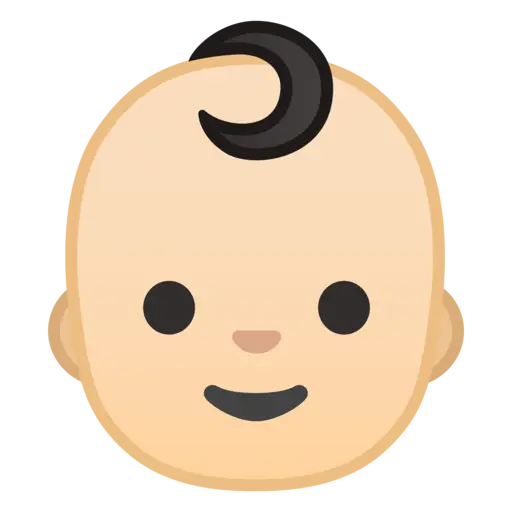 Cute Baby Face Emoji with Smile