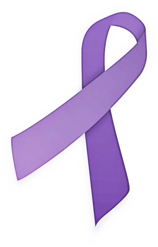 Purple Awareness Ribbon as a Symbol of Hope