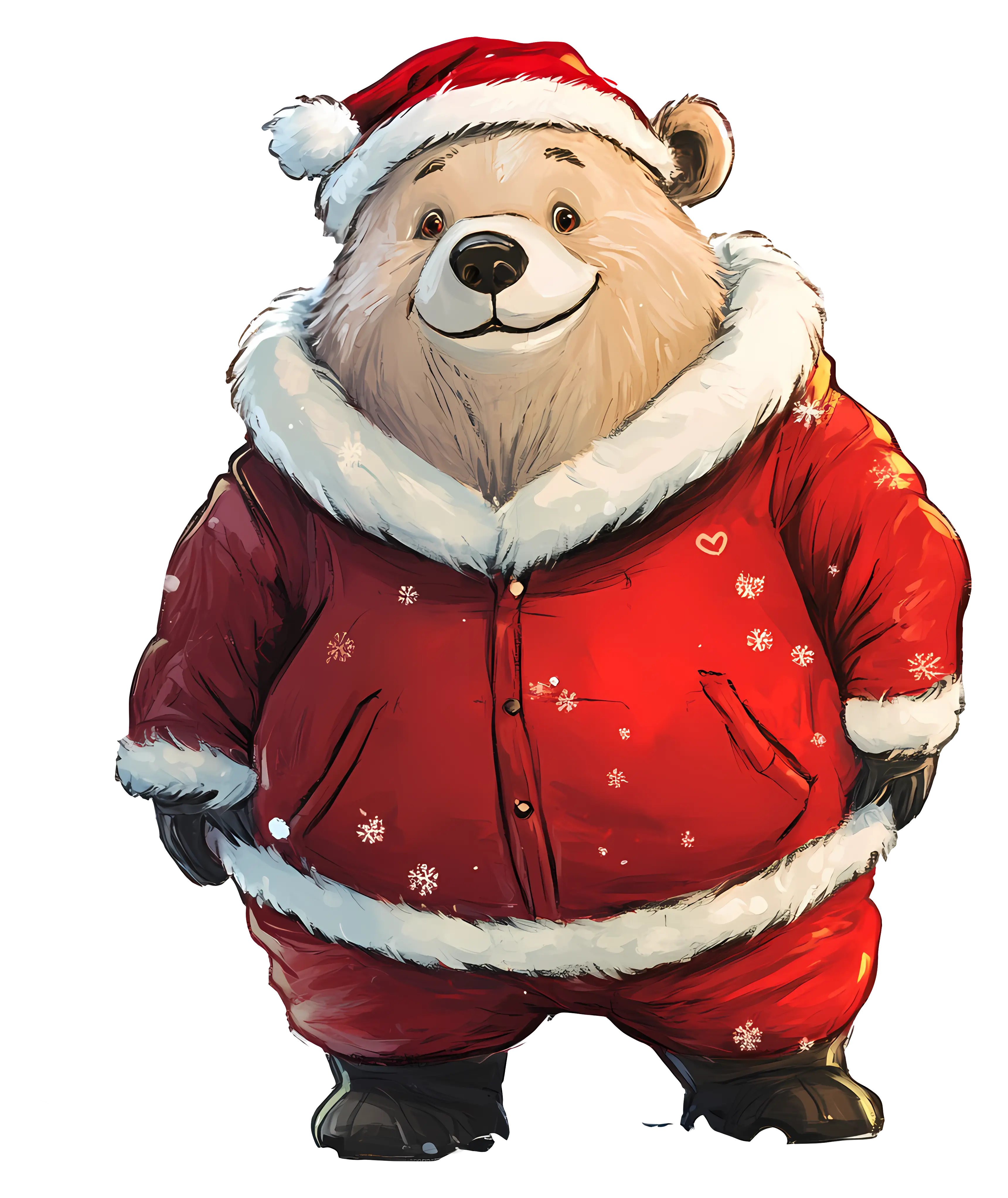 Santa Bear in a Holiday Red Outfit