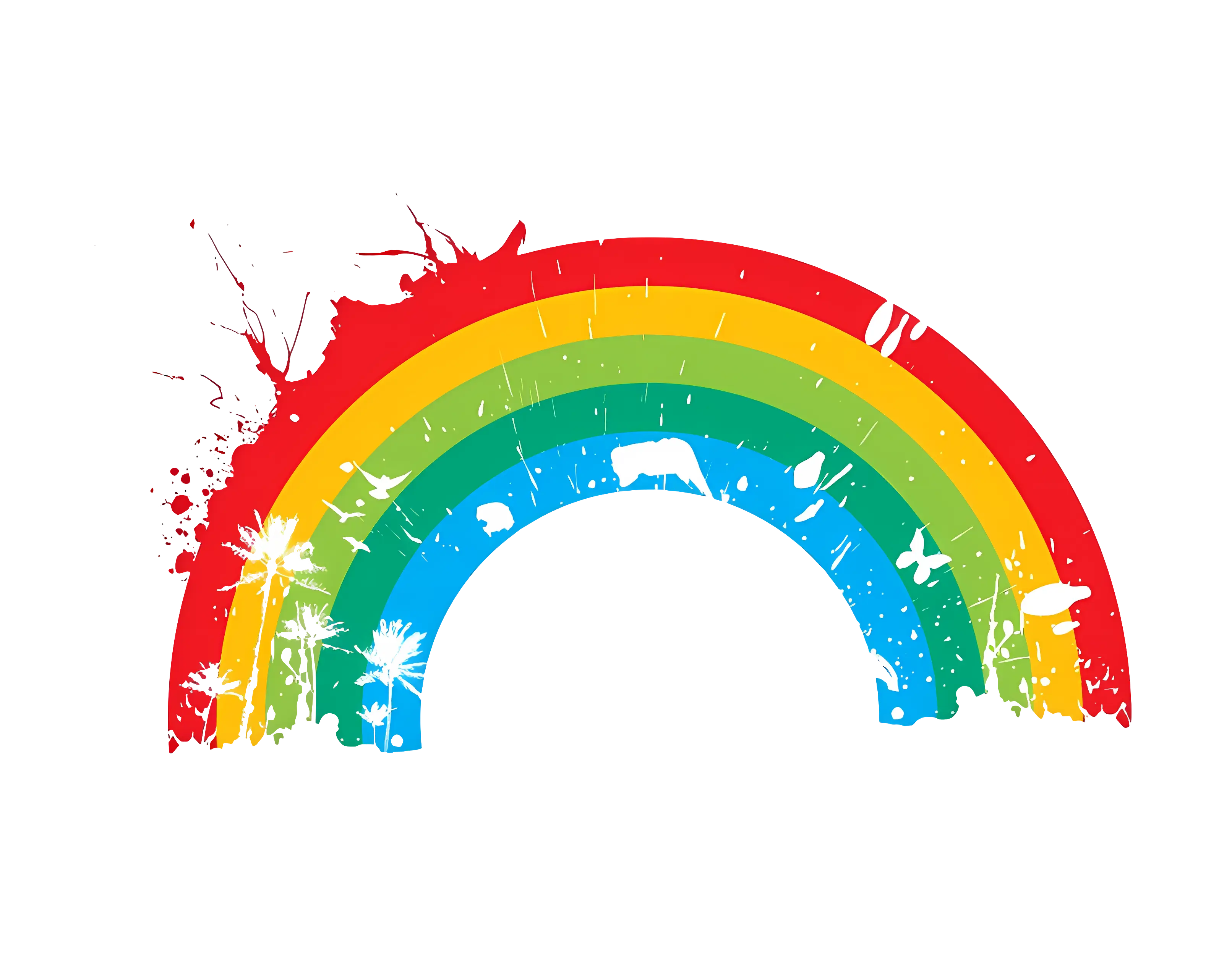 Colorful Rainbow with Splashes