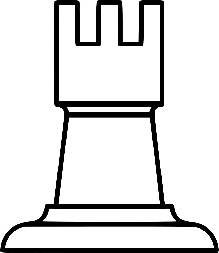 Black and White Rook Chess Piece