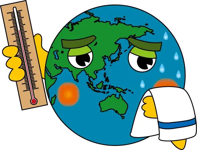 Sweating Earth Holding Thermometer