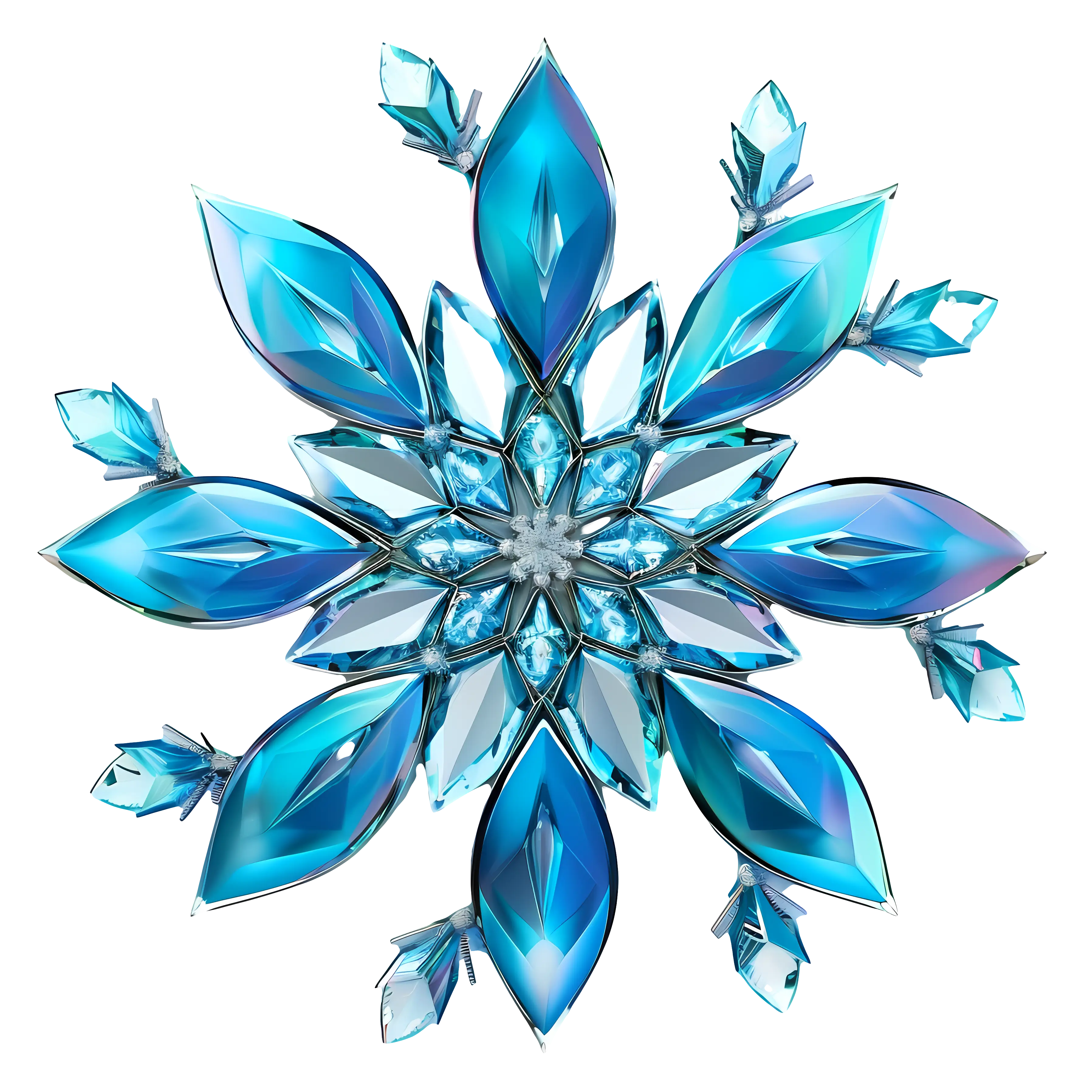 Blue Crystalline Snowflake Ornament
