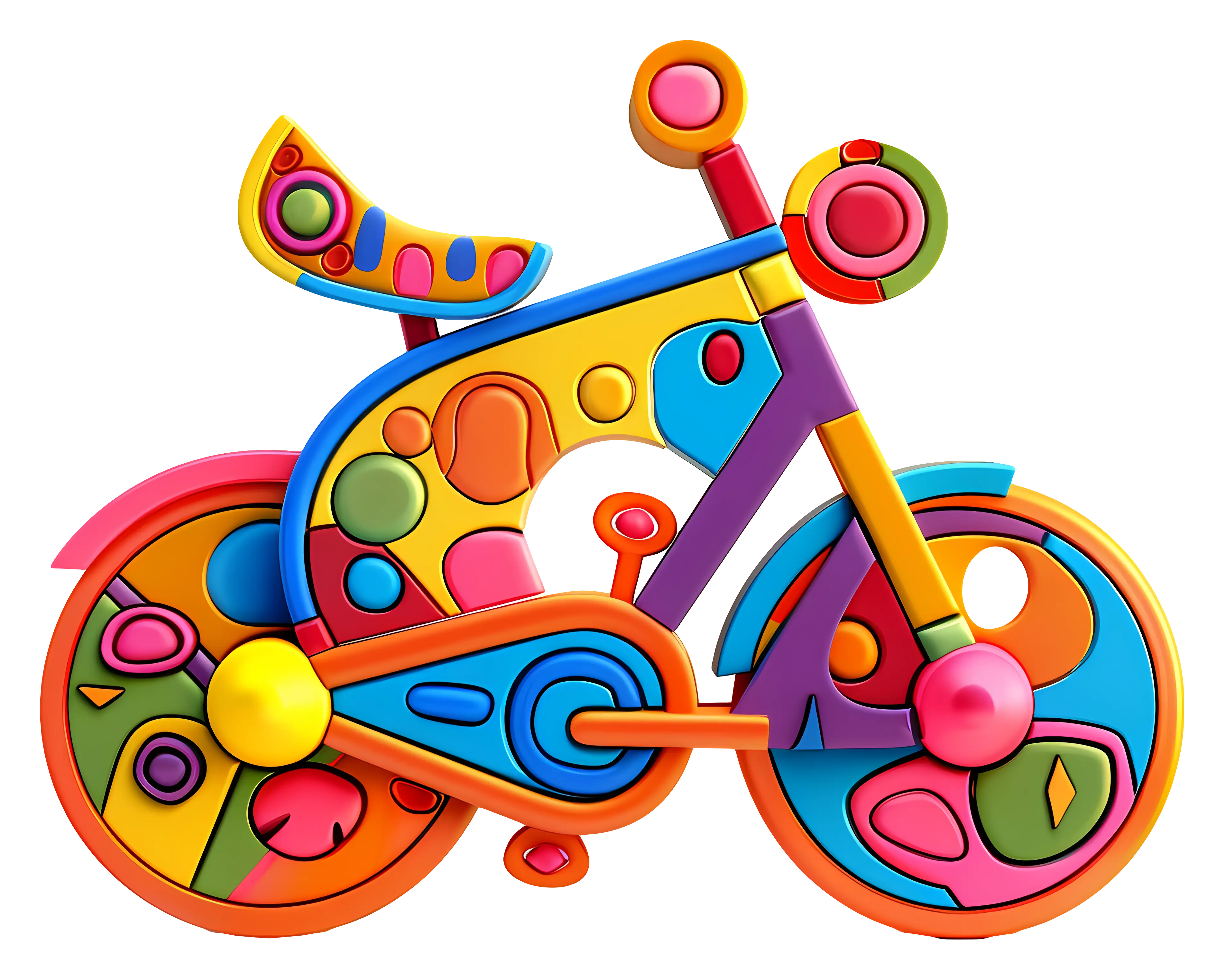 Colorful Cartoon Bicycle Illustration