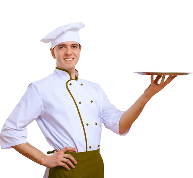 Smiling Chef Holding a Plate