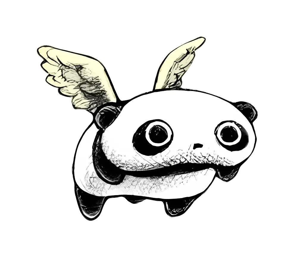 Fantasy Flying Panda Cartoon