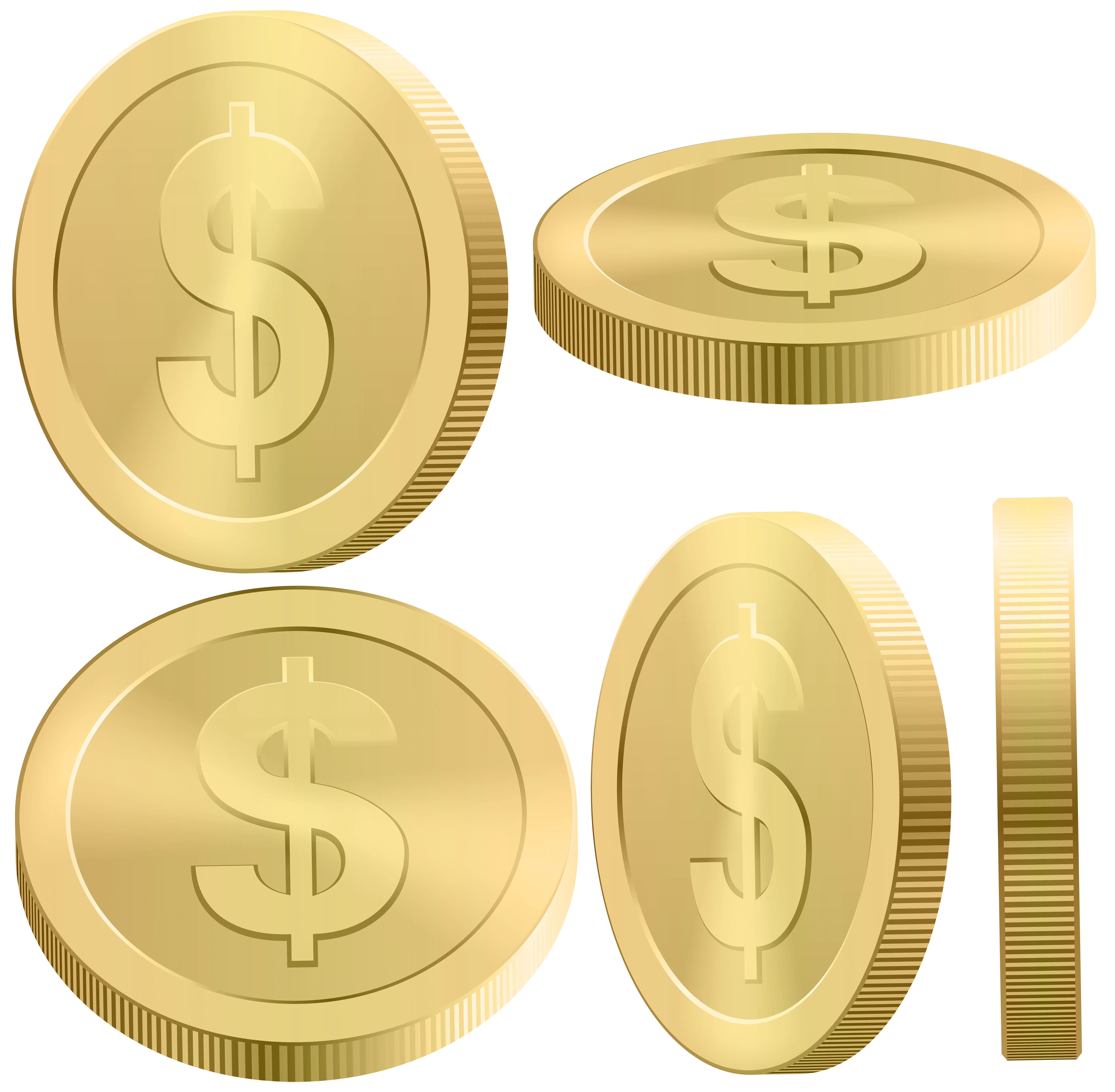 Gold Coins with Dollar Symbol