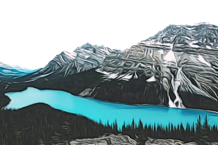 Blue Lake in Mountain Landscape