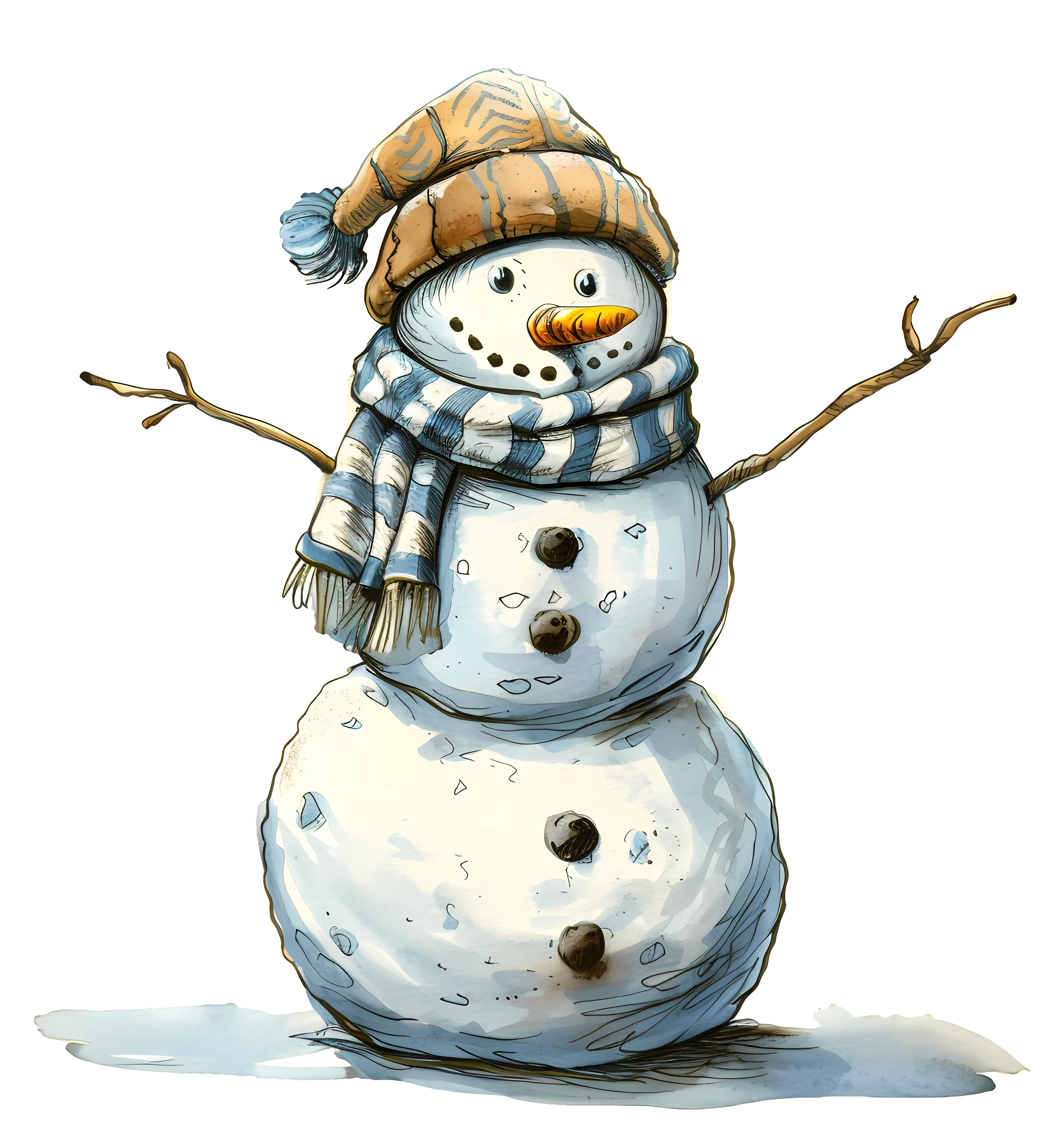 Cheerful Snowman with Winter Accessories