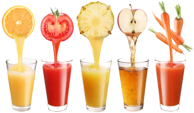 Glasses of Fresh Juices