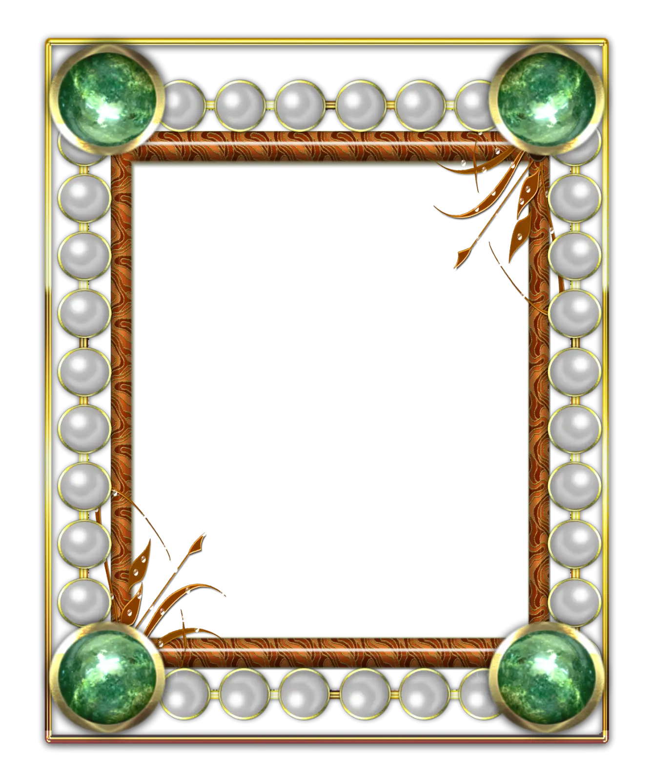 Elegant Decorative Frame with Pearls and Gems