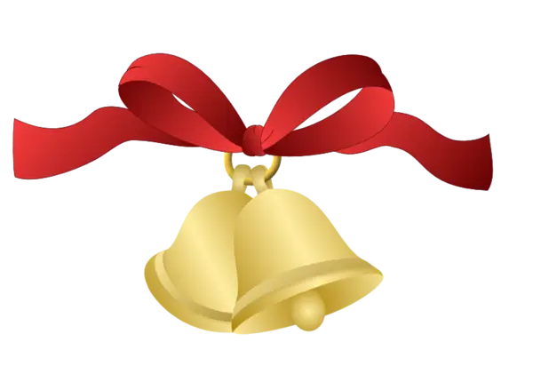 Gold Bells with Red Ribbon
