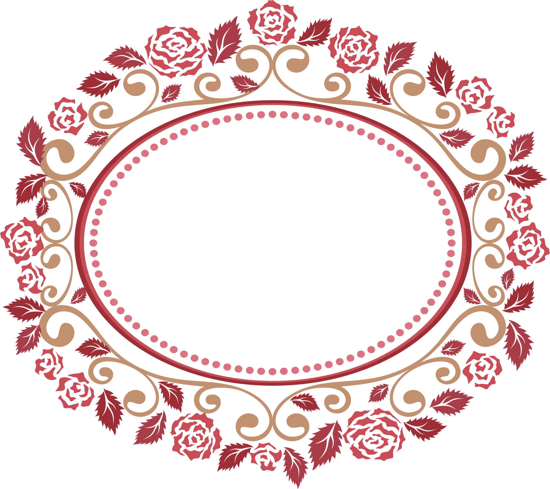 Ornate Floral Oval Frame Decoration